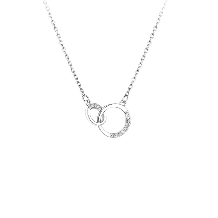 Collar Sunburst Circle - Lujo ligero, diseño exclusivo y de alta gama, cadena de clavícula de doble anillo con incrustaciones de diamantes para mujer,_voghion.com