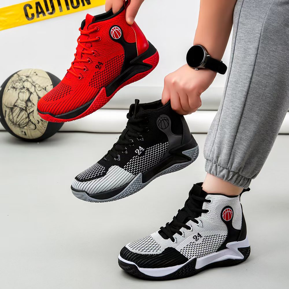 Nuevos zapatos de baloncesto de verano de moda al aire libre zapatos de carrera de suela gruesa rebote de tela de malla zapatos deportivos para niños
