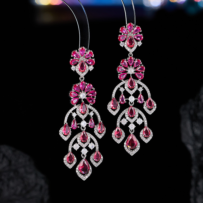 elegant earrings with zircon
