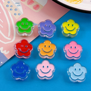 Acrylic Oil Dropping Beads Smiley Flower DIY Mobile Phone Case Bracelet Material Accessories Hair Rope Hair Accessories