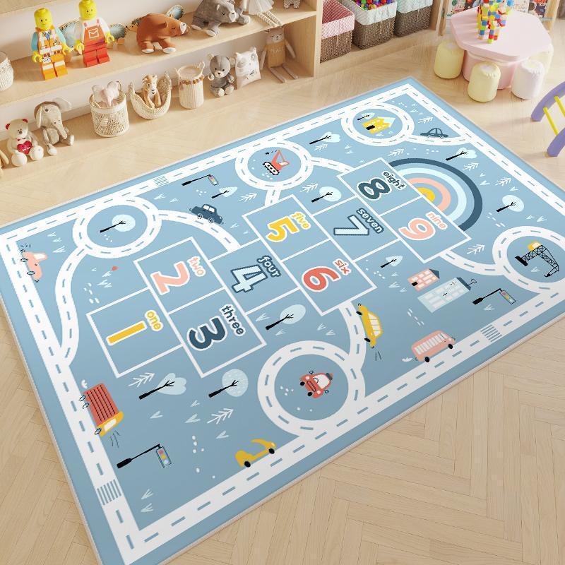 漫画風カーペット、広いエリアカバー、リビングルームカーペット、子供部屋ゲームカーペット、滑り止めベッドサイドカーペット、クリスタルベルベットカーペット|undefined