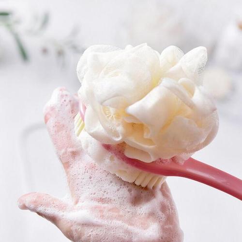 Double-sided bath ball two-in-one long-handled bath brush, soft-bristled massage bath brush, bath brush