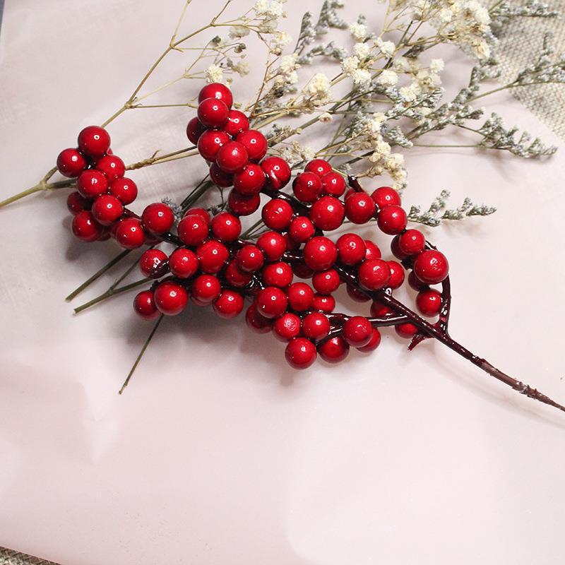 Navidad simulación de fruta roja baya roja decoración de Navidad la enfermedad de amor espuma de fruta roja Rama Nueva Garland Accesorios