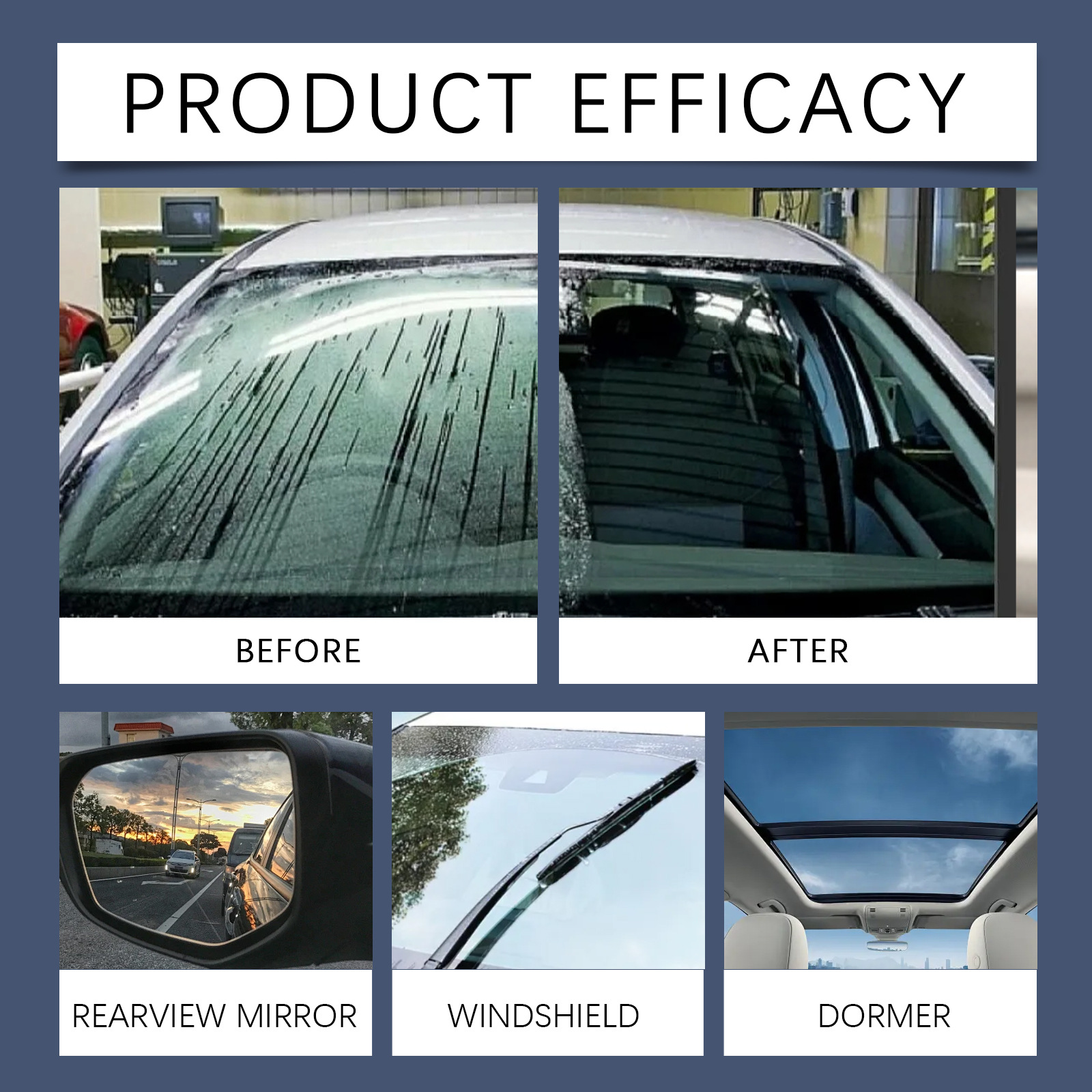 Homonth Car Glass Anti-Fog and Rain-Proof Agent, Car Window Anti-Rain and Waterproof Cleaning Spray for Car Glass