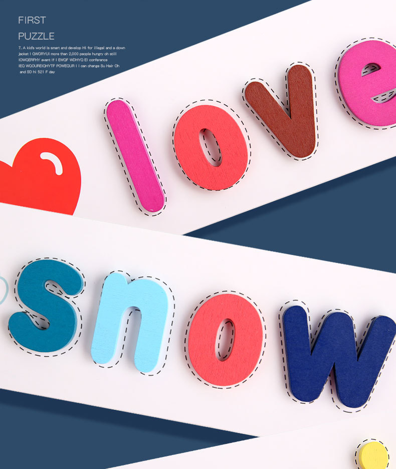 木质磁性组合单词拼写立体积木游戏涂鸦画板双面卡通儿童玩具跨境详情图4
