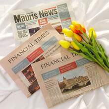 影楼摄影道具DIY国外粉色英文报纸旅拍个性写真时尚杂志海报 热卖