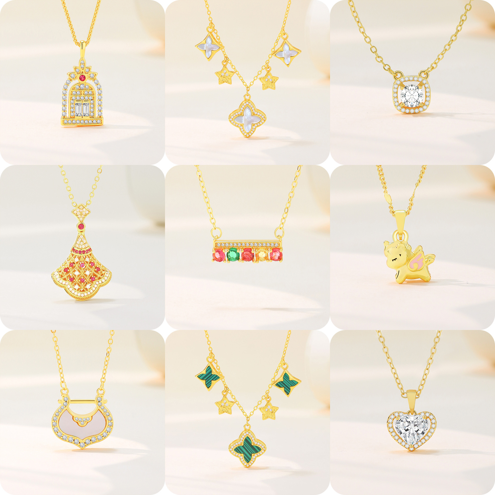 Retro fresh cute universal small design elegant necklace
