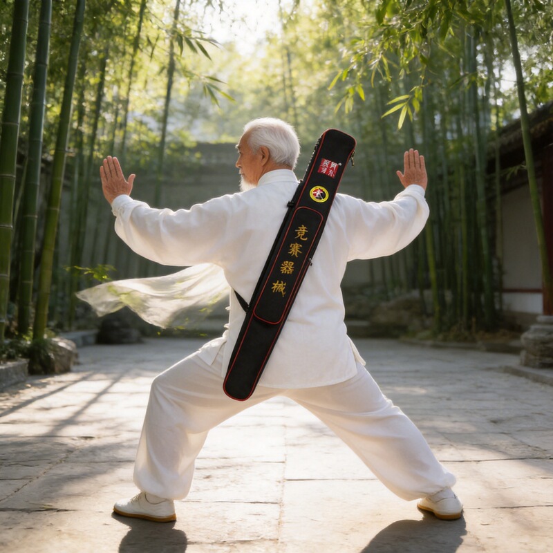 Equipment Blue Portable Martial Arts Element-Specific Backpack, Tai Chi Sword Bag, Women's Trendy Combination Sword Case, Plastic Sword