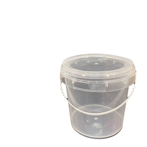 Source factory 1 liter round transparent toy storage bucket Guka packaging bucket food grade milk tea ice powder portable bucket