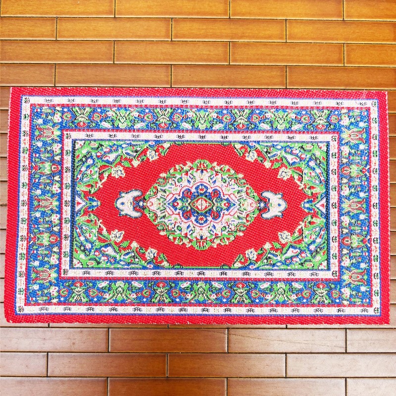1:12 Dollhouse mini modelo tierra decoración pura tejida alfombra turca 10*15cm