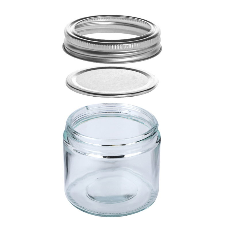 Botella de almacenamiento de vidrio redondo puro frasco de granos de vidrio sellado frasco de vidrio de almacenamiento de granos de té perfumado de frutas secas al por mayor