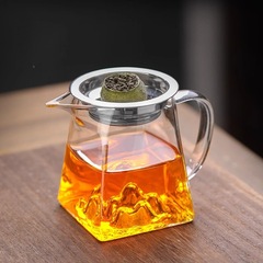 カンフー茶器の大きい小さいサイズの公杯の耐熱温度の高いホウ素のシリコンのガラスの厚い公道の杯のお茶はネットを漏らして茶器を分けます