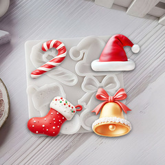 2025 クリスマス フォンダン シリコンモールド 雪だるま クリスマスソックス チョコレート ケーキデコレーション 製菓道具