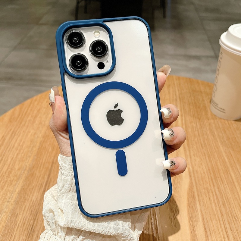 适用iphone17promax彩色亚克力透明磁吸手机壳苹果16防摔15保护套|undefined