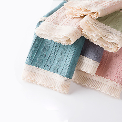 Orange inner banana concave underwear cotton ladies lace stripes fresh Korean style sewing jacquard comfortable briefs factory direct sale