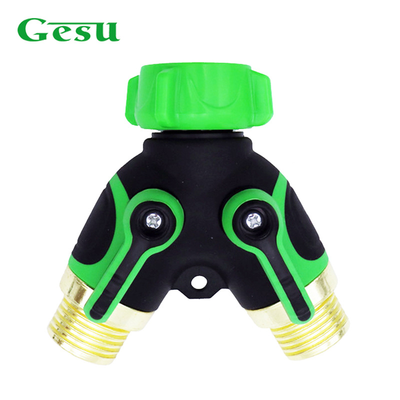 3/4 "tipo Y conector de plástico de dos vías conector recubierto de tornillo estándar Americano 6 puntos agua de riego válvula de cierre conector de tubería de agua