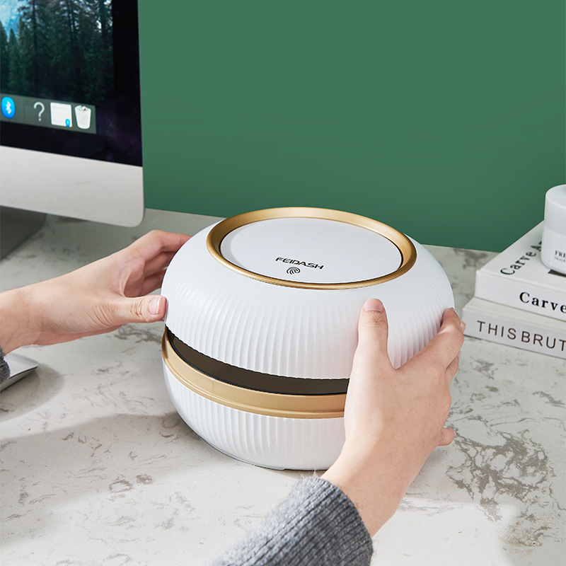 Basero de escritorio tamaño pequeño hogar mini luz lujo sala de estar Oficina escritorio creativo almacenamiento cubo prensa cubierta elástica tipo