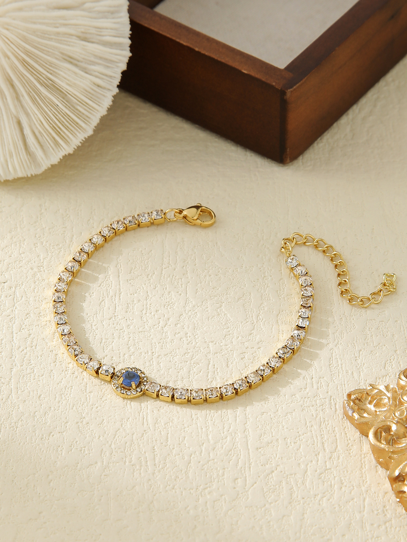 304 Stainless Steel Material Geometric Pattern Shiny Geometric 304 Stainless Steel Zircon Tennis Chain Bracelets In Bulk