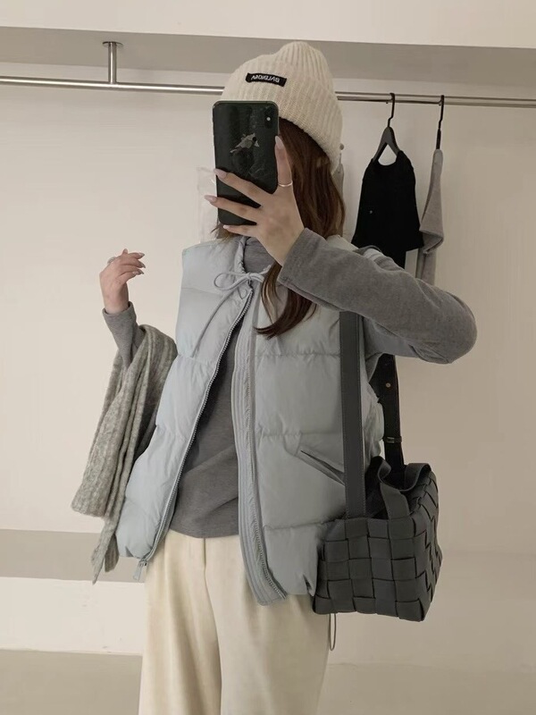 韩系羽绒马甲女2025年秋冬时尚甜美小个子白鸭绒保暖背心显瘦外套|undefined
