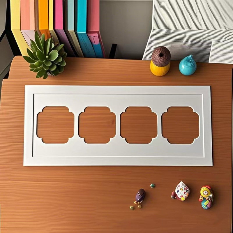 Die-cutting punching design photo frame cardboard lining size any porous grid card paper photo frame lining cardboard