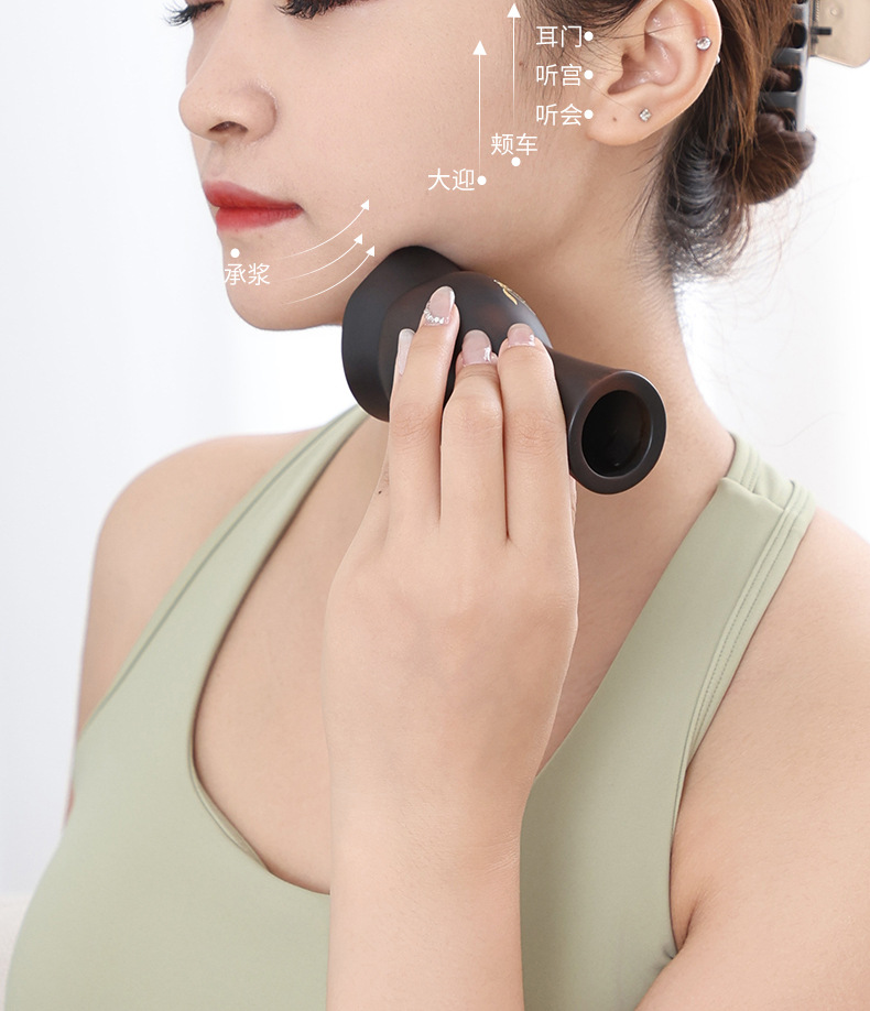 Moxibustion Jar Facial Tao Hua Jiu Bian Stone Face Gua Sha Massage Tool with Acupoint Chart for Spa Beauty Care quality and texture