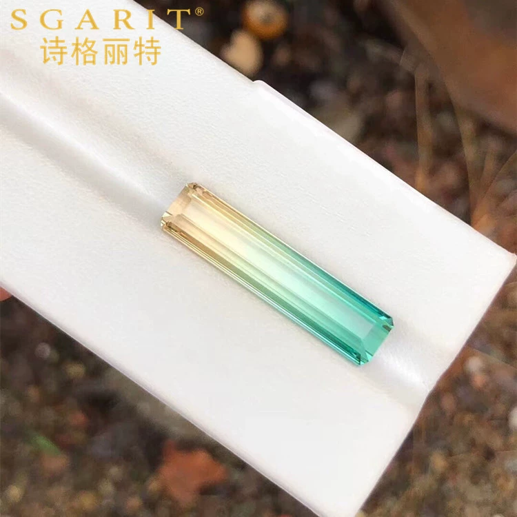 12.05ct натуральный прямоугольный Арбуз Турмалин Ювелирная Фабрика Прямой Цвет Огонь Красочные Инкрустированные Ювелирные Изделия