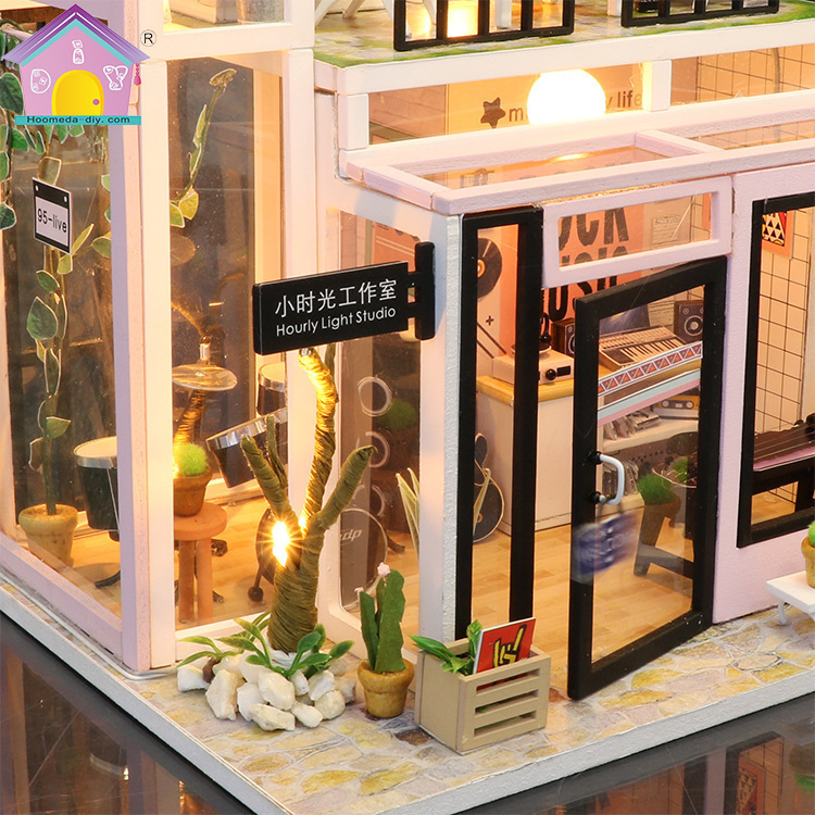 弘达diy小屋小时光工作室手工玩具小屋创意生日礼物简约建筑|undefined