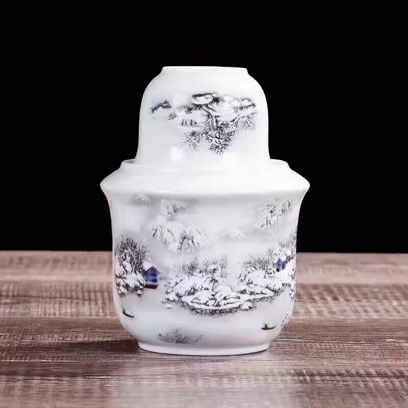 景德镇陶瓷温酒壶烫酒暧酒器套装黄酒清酒白酒杯家用酒具二两半斤|undefined