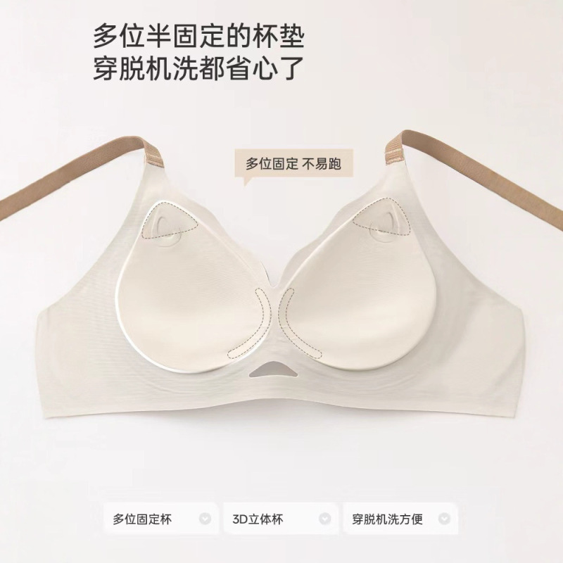 果冻软支撑小褶皱无钢圈无痕内衣女士薄款透气聚拢收副乳文胸罩女|undefined