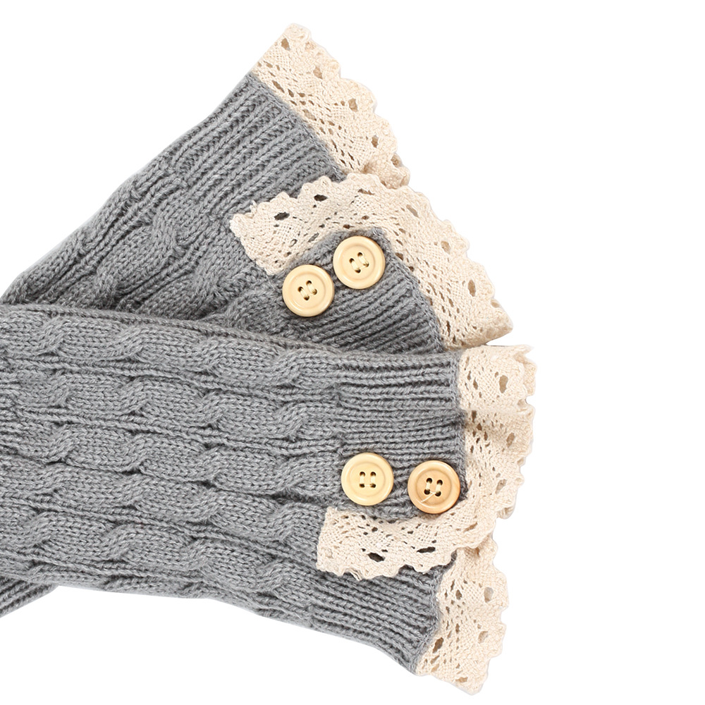 80g Weight sock cover Classification sock cover Lingerie Type Polyacrylonitrile Fiber Fabric Type A Pair Quantity Daily Occasion Warm, Breathable Function Color Block, Lace Pattern Winter, Spring, Autumn Season Women's Gender Jacquard Design Casual, Sweet Style Japanese Loose Button Foot Sock Lace Short Booties New Knitted Fashion Short Boots Sets Wool Leg Warmers 7