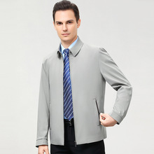 2025春秋新款商务夹克外套男士休闲合体型夹克衫中年翻领夹克男装