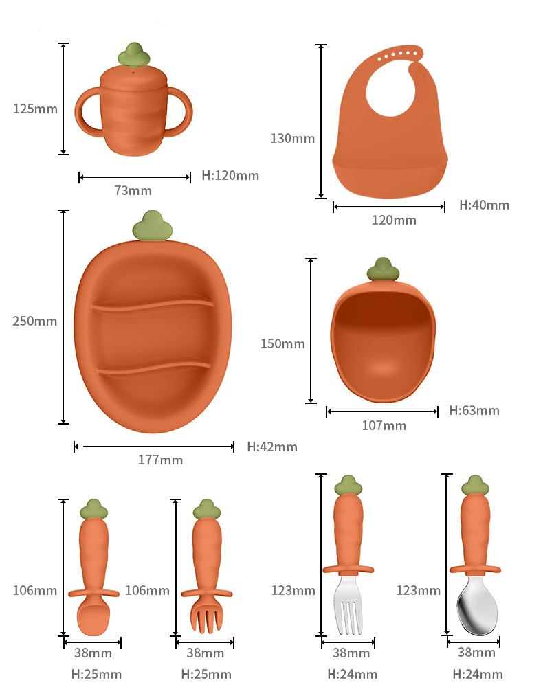 Carrot Feeding Set Orange