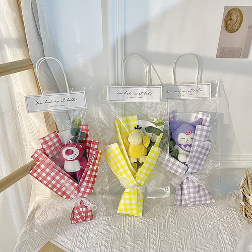 Mother's Day Gift 520 Bouquet Cartoon Doll Bouquet Chinese Valentine's Day Graduation Season Hand-held Flower Bag with Lights