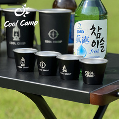 Outdoor Camping Portable Small Wine Glass 304 Stainless Steel Baijiu Glass Sake Glass Liquor Glass Brandy Glass Set of 4 Tea Cups