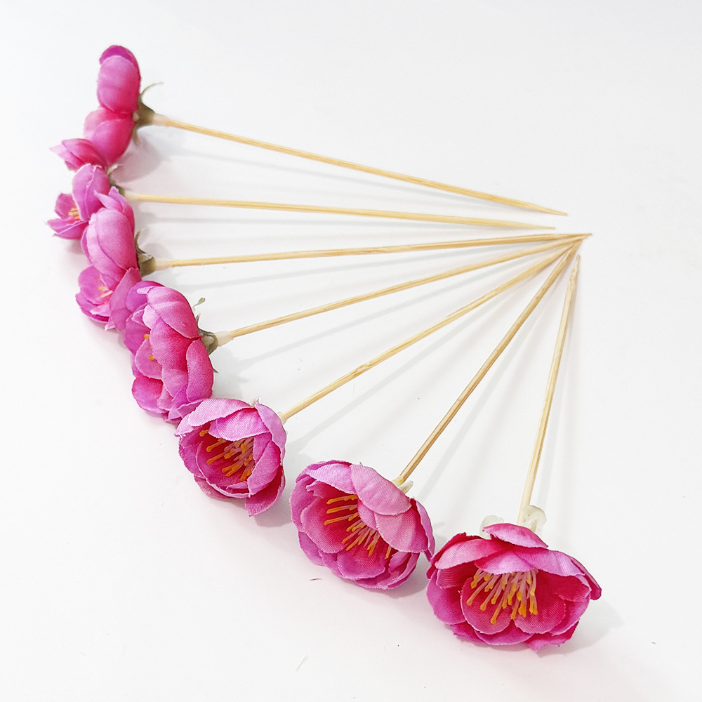 Simulación creativa Plum Blossom Peach Blossom Pear Flower Signo Decoración de platos fríos Firma de inserción Signo de frutas desechable Plato de frutas Decoración de postres