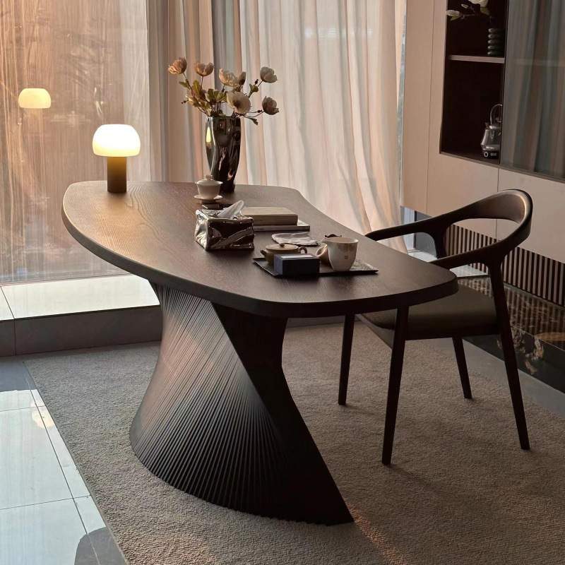 Italian minimalist modern home desk, executive office desk, writing desk, fan-shaped calligraphy table, unique design tea table, elegant Italian minimalist modern home desk, executive office desk, writing desk, fan-shaped calligraphy table, unique design tea table, elegant