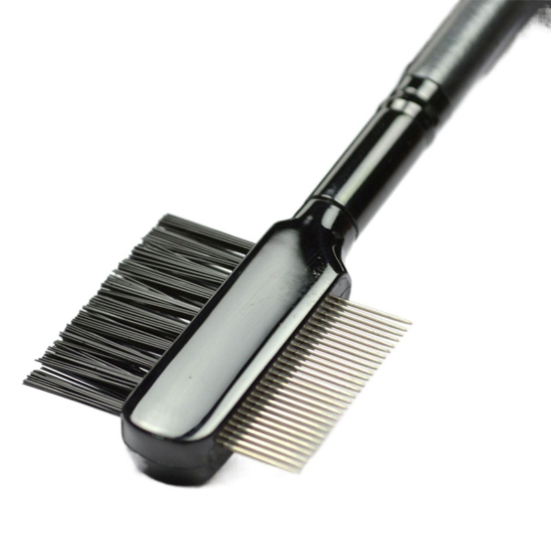 Aguja de acero de doble cabeza ceja peine maquillaje ceja que forma la herramienta de doble uso al por mayor de la fábrica cepillo de Pestañas/pestañas peine de acero GZ-1