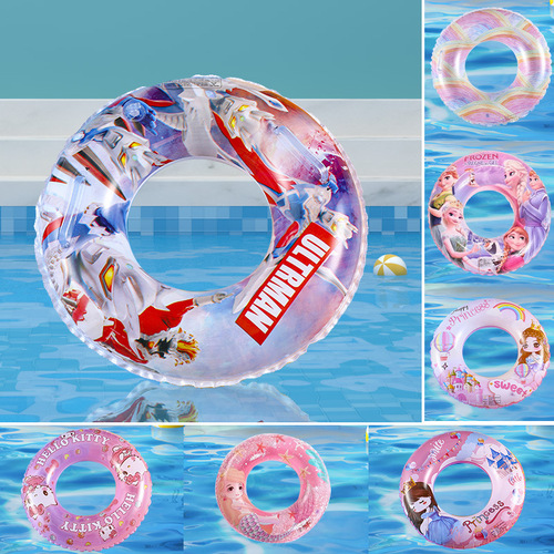 Manufacturer Mixed Batch Thick PVC Inflatable Swim Ring for Kids, Cute Cartoon Underarm Life Vest