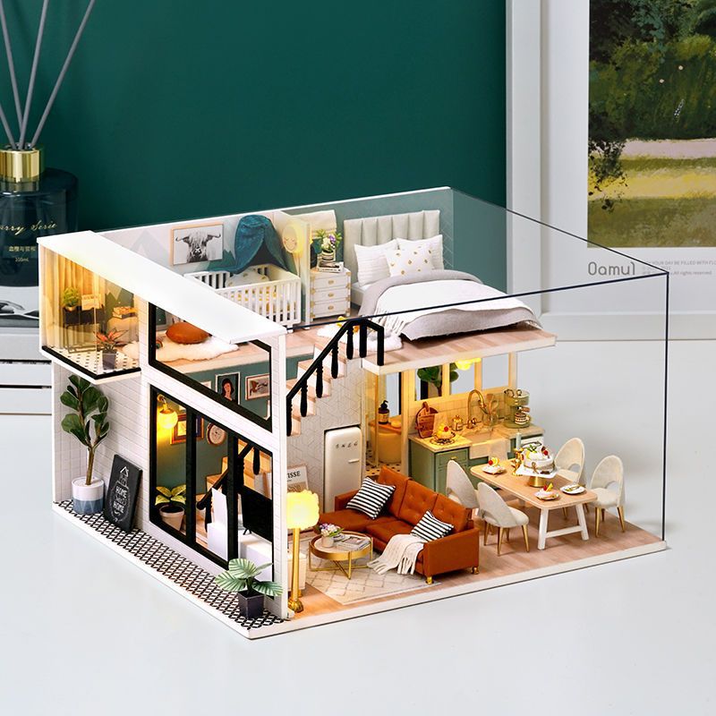 Comfortable hut, three dimensional brainteaser, constructor, handmade, handicrafts, in 3d format, Birthday gift