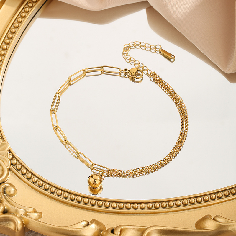 Small Gold Ball Bracelet for Women 2024 New Trendy 18K Gold Popular Bracelet High-End Titanium Steel Does Not Fade Small Gold Ball Bracelet for Women 2024 New Trendy 18K Gold Popular Bracelet High-End Titanium Steel Does Not Fade