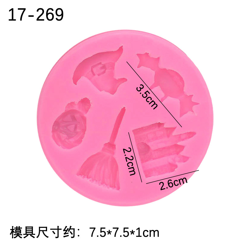 Halloween Carta forma bruja fantasma cráneo cabeza fondant molde de silicona decoración la torta del chocolate Accesorios