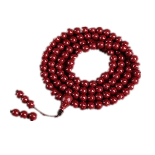Raw ore cinnabar 108 Buddhist beads bracelet purple gold sand imperial sand men and women multi-circle rosary beads birth year benefits