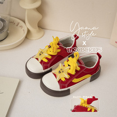 TheCBC【耀司山系】兒童帆布鞋春秋男女童星星魔術貼板鞋240102