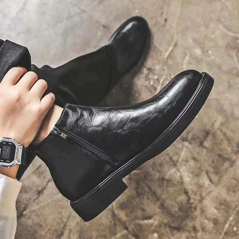 Серена кожаные ботинки Челси сапоги мужские весенние кожаные молнии