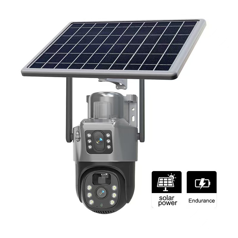 Monitoreo transfronterizo al aire libre cámara solar máquina de pelota impermeable 4G HD monitoreo de doble pantalla teléfono móvil de visión remota