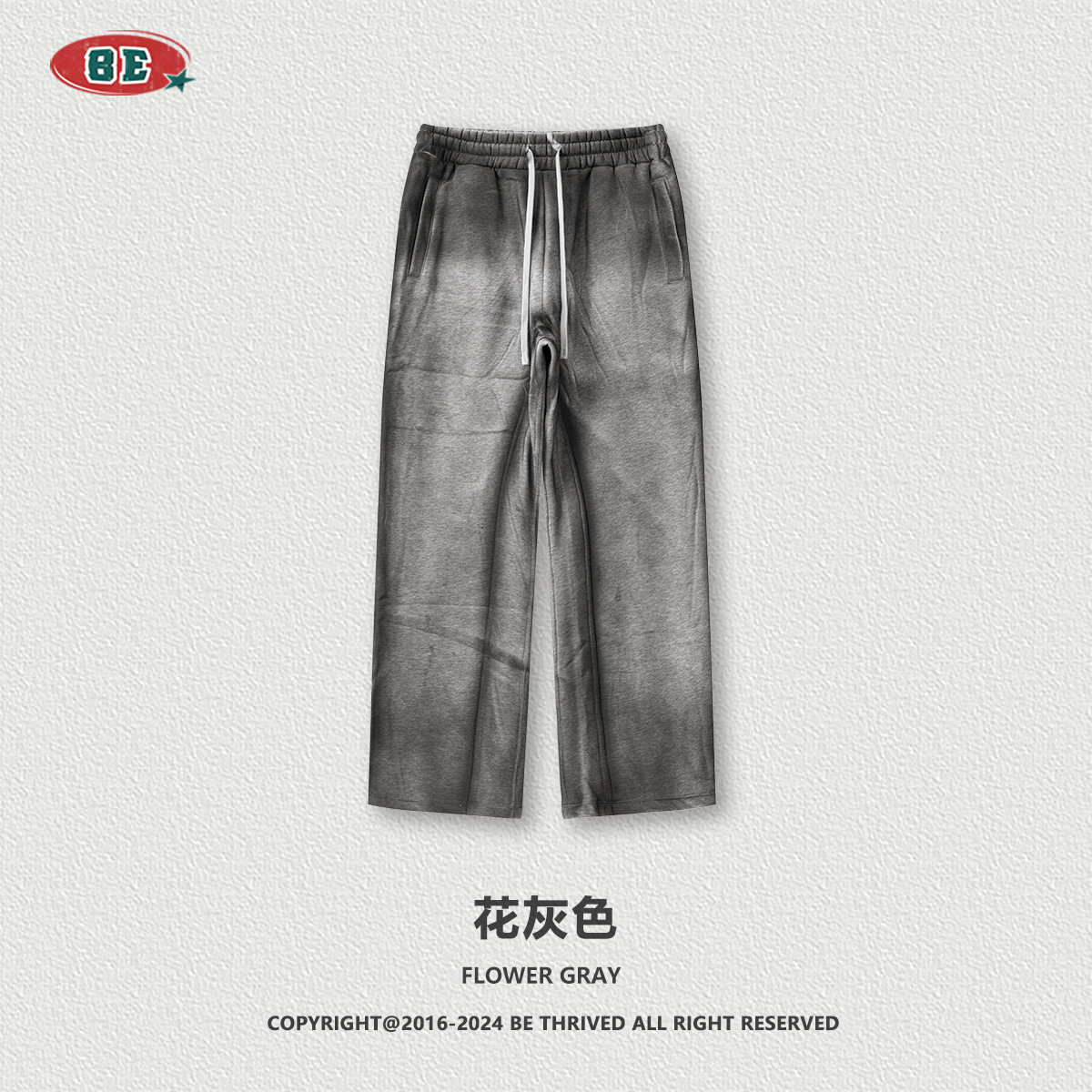 BE ropa de hombre de otoño 2025 pantalones deportivos de moda sueltos graduados hombre americano callejera lavado con agua pantalon de piernas anchas