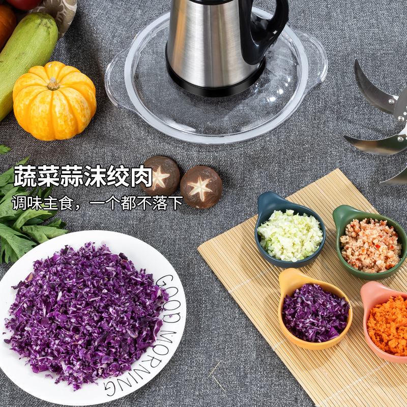 不锈钢绞肉机家用电动小型半自动多功能打馅碎肉绞辅食机料理和面|undefined
