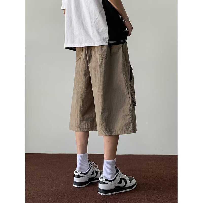 Outdoor Quick-drying Tooling Shorts Men's Summer Thin High Street Loose Wide-leg American Style Multi-pocket Sports Cropped Pants