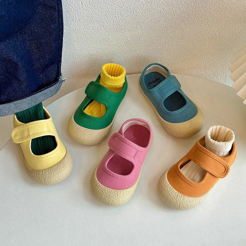 Chaussures de marche pour bébé, semelle souple, bout carré, style coréen, en toile, décontractées, pour filles et petits garçons, nouveauté été_voghion.com