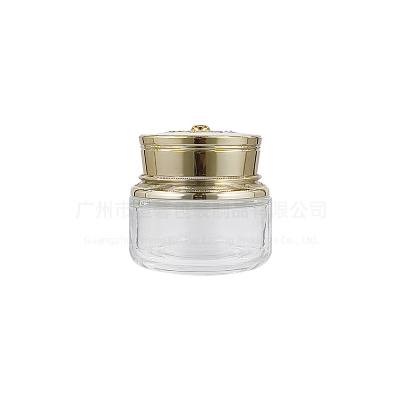 现货化妆品玻璃套装瓶30g膏霜瓶100ml按压乳液分装瓶子皇冠小黑瓶|undefined